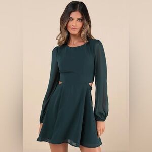 Lulu's Forest Green Long Sleeve Dress